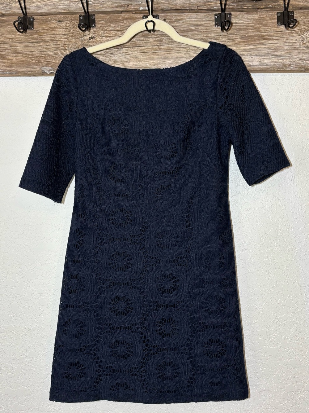Women's Navy Crochet Dress from Jessica Howard, size 6